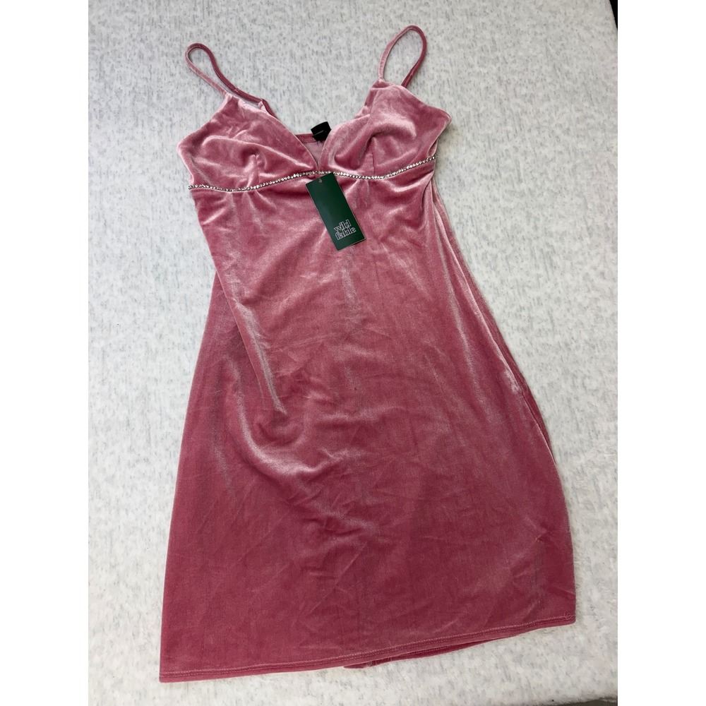 Wild Fable XS Pink Velour Mini Dress with adjustable straps